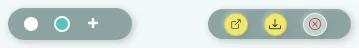 The view dots with the add button, and the Actions panel with share, download and delete