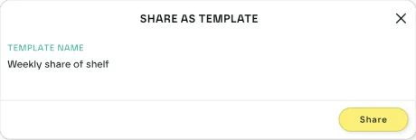 The Share as Template window with a template name entered