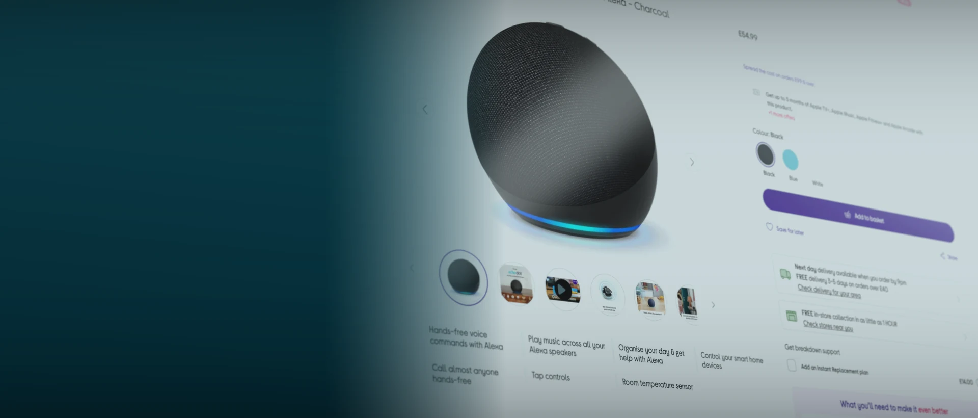A retailer product page with images, specifications and description